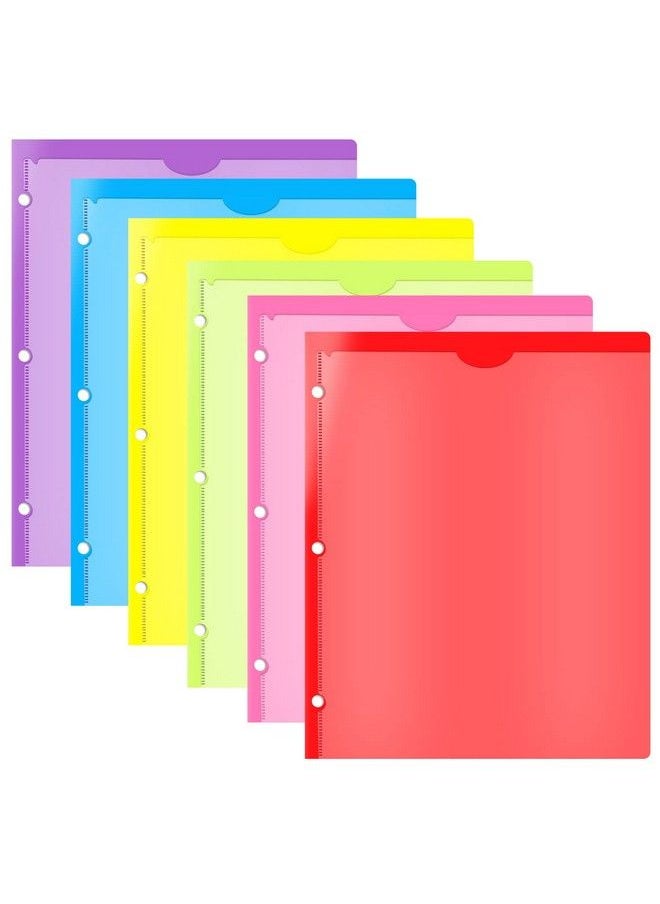 INFUN - Heavy Duty Plastic Folders With Clear Front Pocket And Holes 6 Packassorted Colors Folder With 2 Pockets And 3 Holes For 3 Ring Bindersfolder With Card Slot For Schooloffice And Home - Image 1