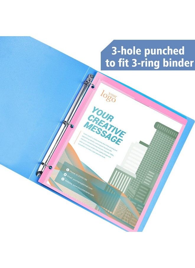 INFUN - Heavy Duty Plastic Folders With Clear Front Pocket And Holes 6 Packassorted Colors Folder With 2 Pockets And 3 Holes For 3 Ring Bindersfolder With Card Slot For Schooloffice And Home - Image 1