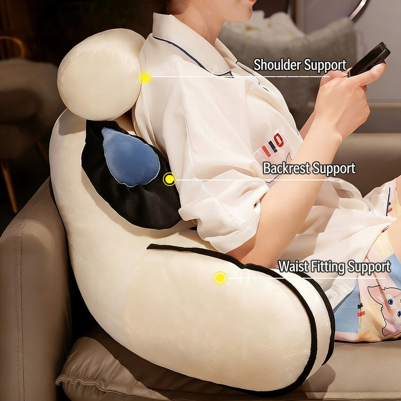 Pink Rabbit Furry Waist Cushion Soft Lumbar Support Floor Pillow - Image 2