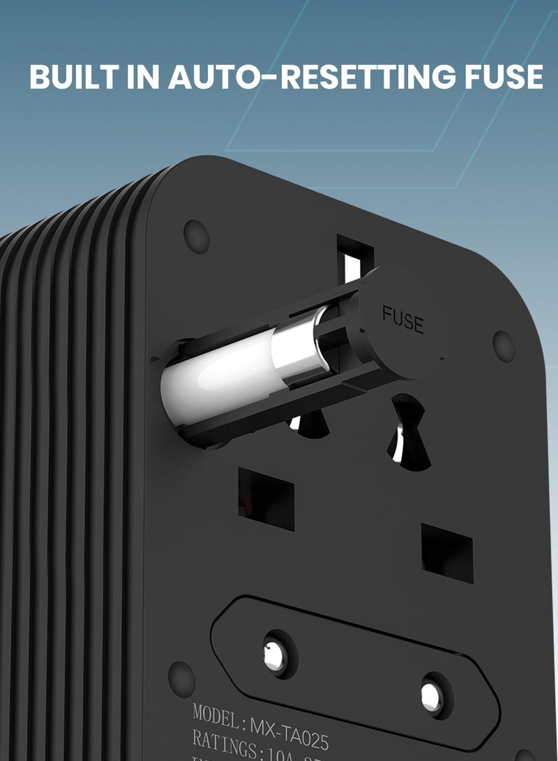 Moxedo Universal – Plug Travel Conversion Socket 2500W AC Outlet Power Socket Plug with Built-in Auto Resetting Fuse for UK, US, Japan, China, Australia, Europe - Image 3