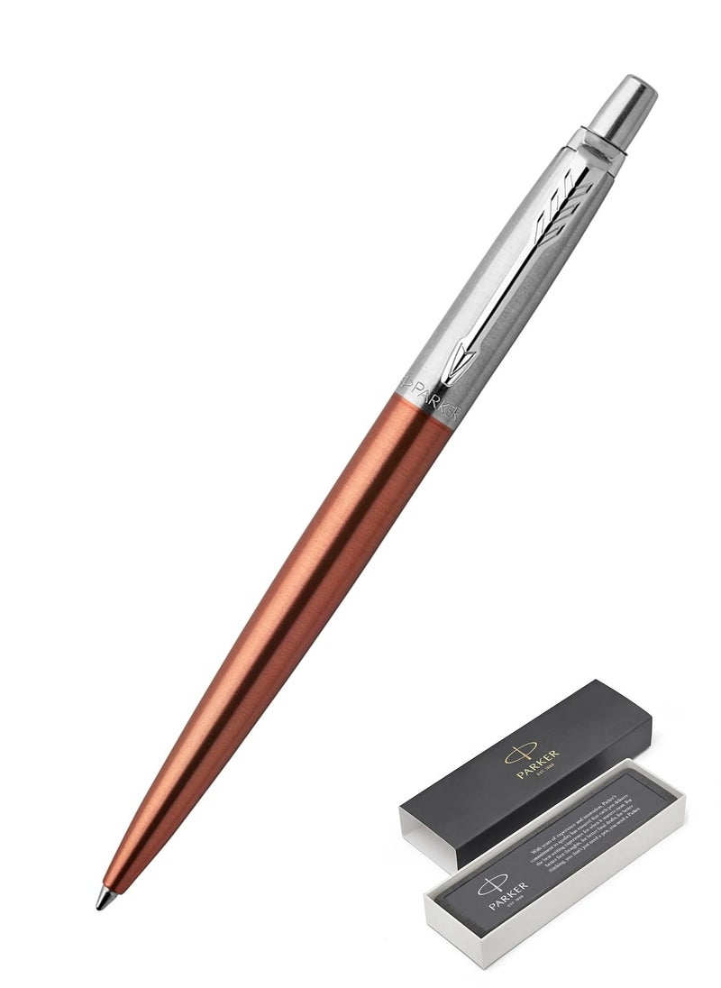 PARKER 1-Piece Jotter Ballpoint Pen Blue Ink Medium Tip Chelsea Orange Barrel  - Image 1
