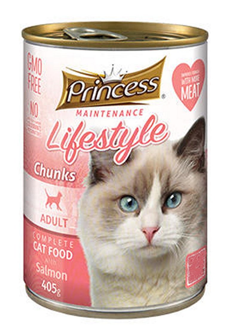 Maintenance Lifestyle Salmon Chunks Cat Food With 405G