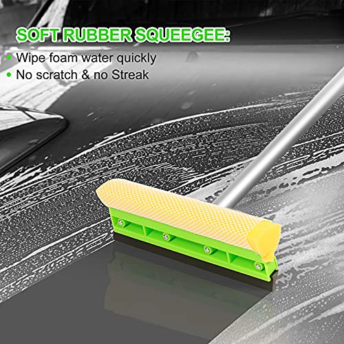 Wontolf 62'' Car Wash Brush with Long Handle Chenille Microfiber Car Wash Mop Mitt Car Cleaning Kit Windshield Window Squeegee Car Duster Microfiber Towels Wheel Tire Brush for Cars RV Truck Boat - Image 4