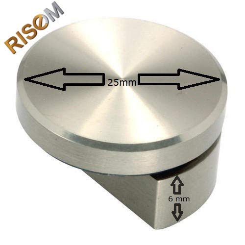 RISEOM Brass Half Round Wall Mount Mirror Holder Bracket (Silver, 6 mm) - Pack of 4 - Image 3