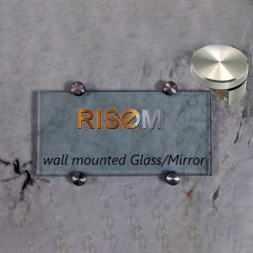 RISEOM Brass Half Round Wall Mount Mirror Holder Bracket (Silver, 6 mm) - Pack of 4 - Image 4