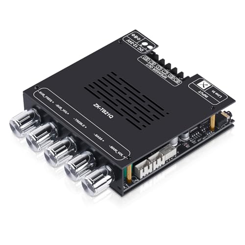 ARRAROWN ZK-TB21Q Bluetooth 5.1 Amplifier Board 2.1 Channel 50W*2+100W Mini Hi-Fi Audio Amp Supporting Qualcomm APTX-HD, AUX Lossless Input, Sub Amplifiers with Mic Input, DC 12-24V (ZK-TB21 Upgraded) - Image 1