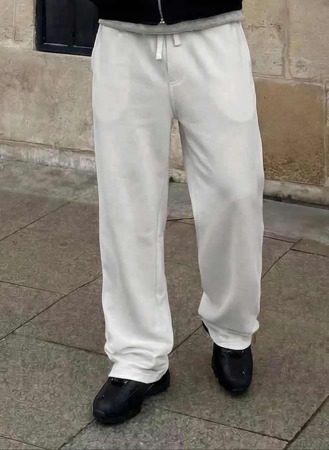 The Souled Store The Souled Store Men Korean Solid White Joggers