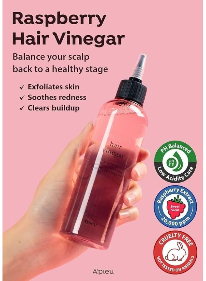 A'Pieu A’PIEU Raspberry Scalp Vinegar Hair Rinse 200ml – pH Balancing & Clarifying Treatment - Image 2