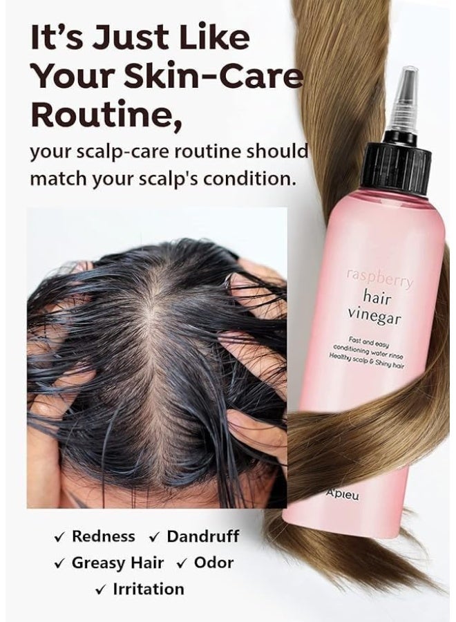 A'Pieu A’PIEU Raspberry Scalp Vinegar Hair Rinse 200ml – pH Balancing & Clarifying Treatment - Image 3