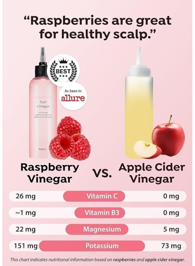 A'Pieu A’PIEU Raspberry Scalp Vinegar Hair Rinse 200ml – pH Balancing & Clarifying Treatment - Image 4
