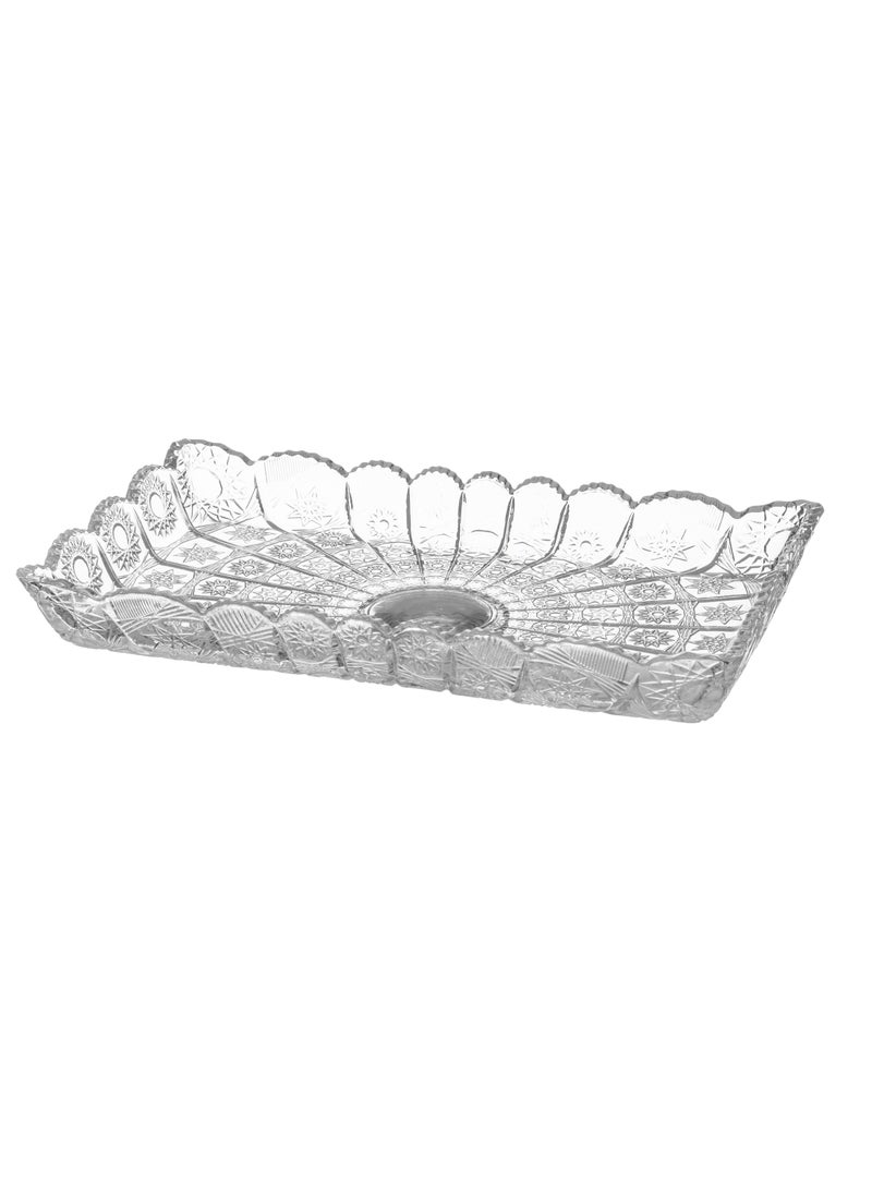 Guzel A multi-use glass serving dish for sweets, fruits and nuts, size 35*20 cm  - Image 1