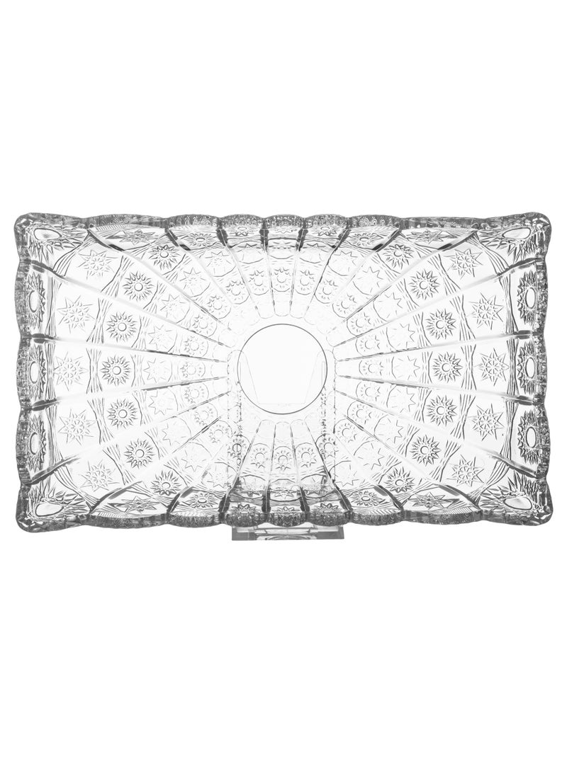 Guzel A multi-use glass serving dish for sweets, fruits and nuts, size 35*20 cm  - Image 2
