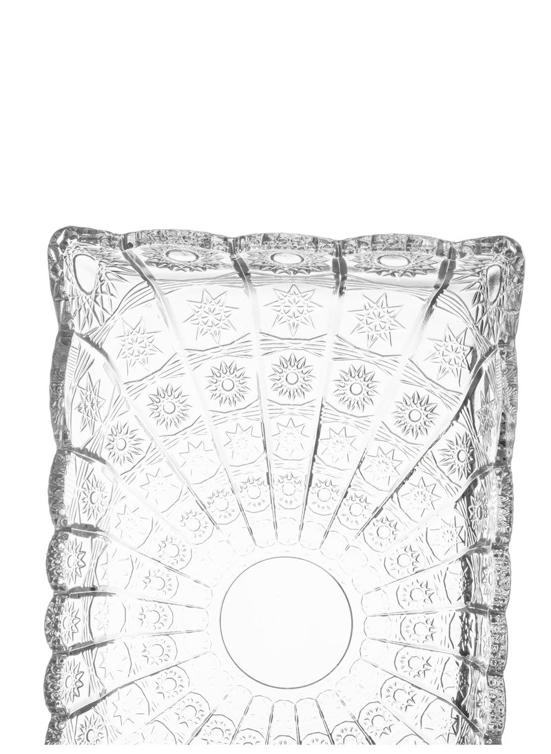 Guzel A multi-use glass serving dish for sweets, fruits and nuts, size 35*20 cm  - Image 3