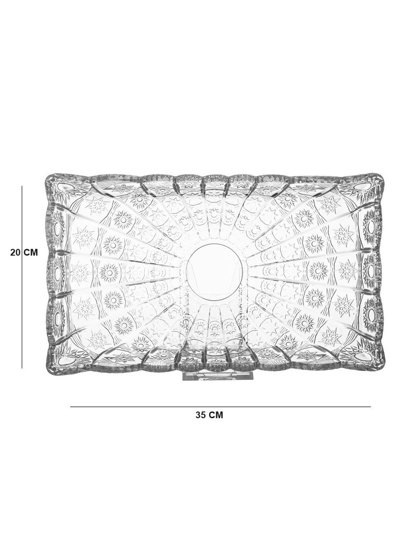 Guzel A multi-use glass serving dish for sweets, fruits and nuts, size 35*20 cm  - Image 5