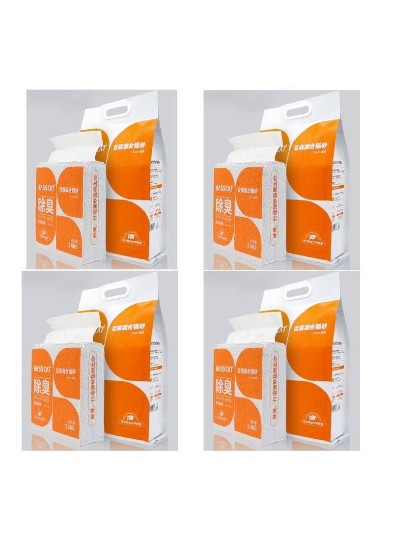 basscat tofo mix cat litter,tofu mix cat litter,2.5kg per bag,4 bags package. Enviroment-friendly cat litter, economical cat litter  - Image 1