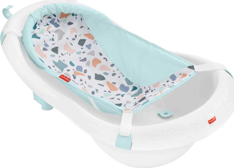 Fisher-Price Baby to Toddler Bath 4-in-1 Sling â€˜n Seat Tub with Removable Infant Support and 2 Toys, Pacific Pebble - Image 1