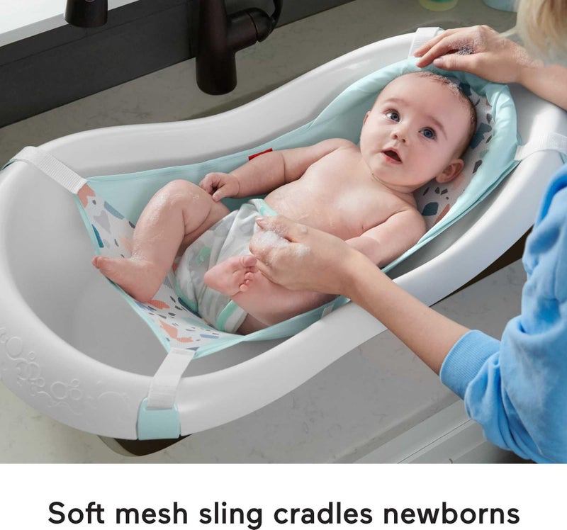 Fisher-Price Baby to Toddler Bath 4-in-1 Sling â€˜n Seat Tub with Removable Infant Support and 2 Toys, Pacific Pebble - Image 5