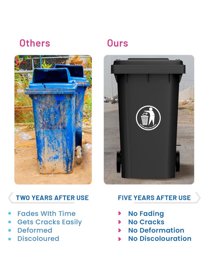 High Density Polyethylene Garbage Bin 120 Litre with wheel and pedal - Heavy Duty Kitchen Dust Bin Outdoor Recycle Trash Can Large Industrial Waste bin Trash bin Black - Image 5