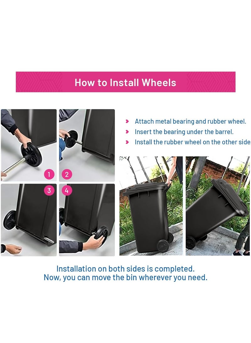 High Density Polyethylene Garbage Bin 120 Litre with wheel and pedal - Heavy Duty Kitchen Dust Bin Outdoor Recycle Trash Can Large Industrial Waste bin Trash bin Black - Image 4