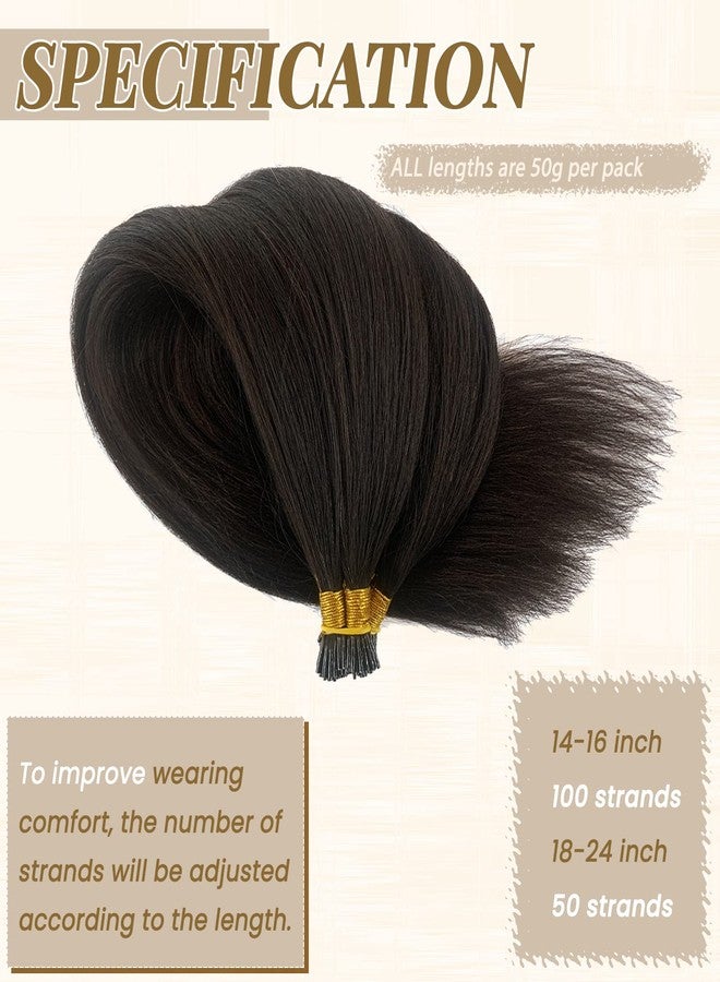 Smavida Yaki I Tip Hair Extensions Human Hair,Natural Black Yaki Straight Microlink Hair Extension Invisible I Tip Human Hair Extensions 18" Keratin Itip Hair Extensions Human Hair for Women 1g/s 50g - Image 5