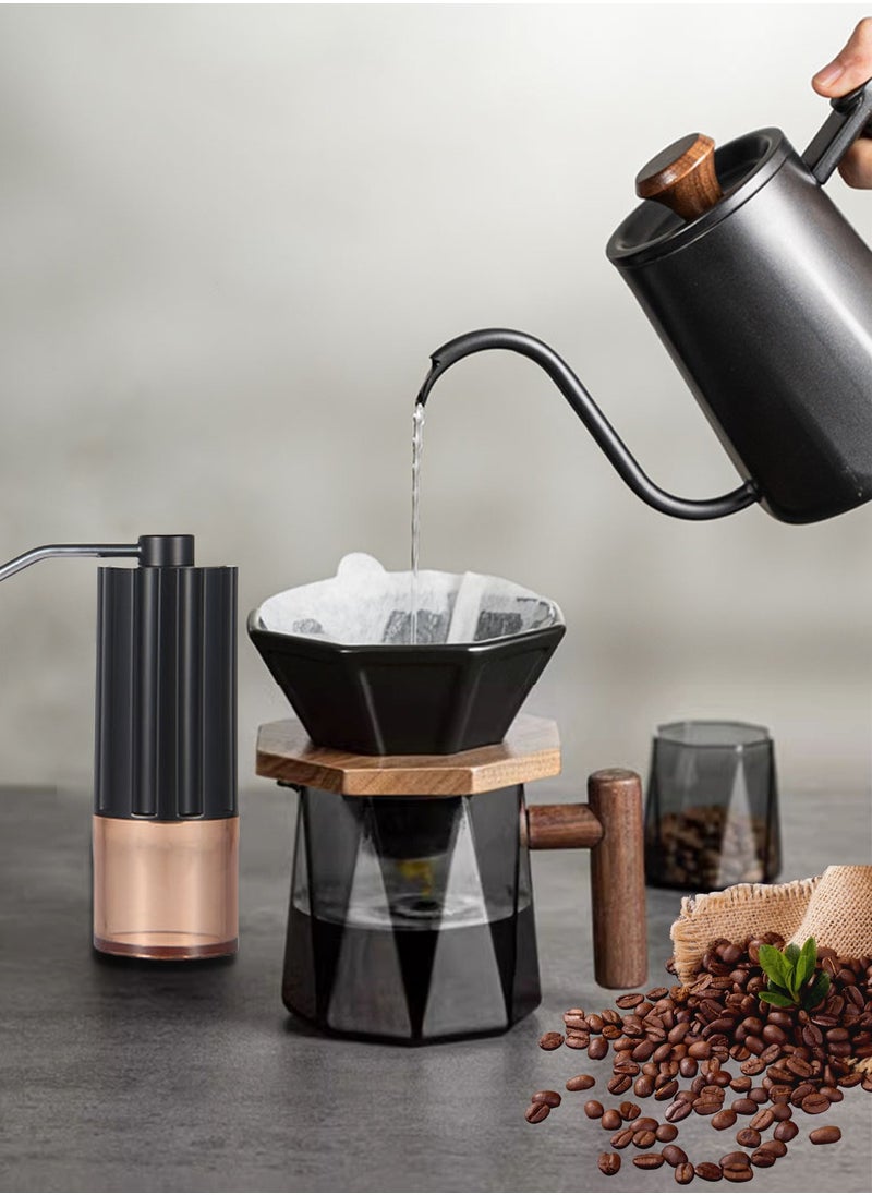 CHOIWIN - V60 Coffee Maker Set 7-Piece Hand Drip Coffee Maker Set,Professional Coffee Maker Tools,Manual Pour Over V60 Coffee Maker Set With Portable Hand-held Gift Box ,for Home,Travel,Camping - Image 1