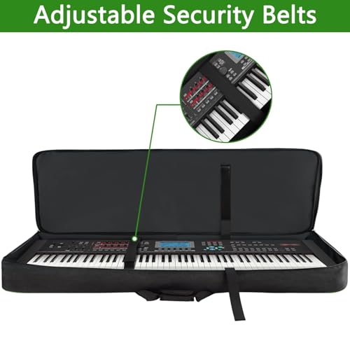 GIG Master Heavy Padded Keyboard Bag/Cover/Case for Yamaha P45, 88 Keys Digital Piano with Dust Cover & Double Pocket(Black & Grey) - Image 3