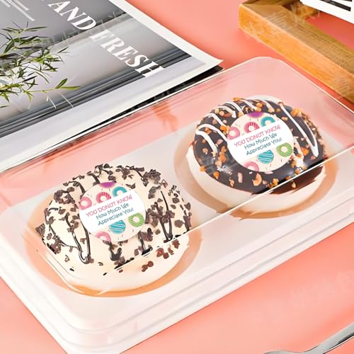 Besttile Donut Know How Much We Appreciate You Stickers,Donut Appreciation Stickers,1.5 Inch Teacher,Staff,or Employee Appreciation Thank You Sticker,Great for Envelope Seals and Gift Bags - Image 3