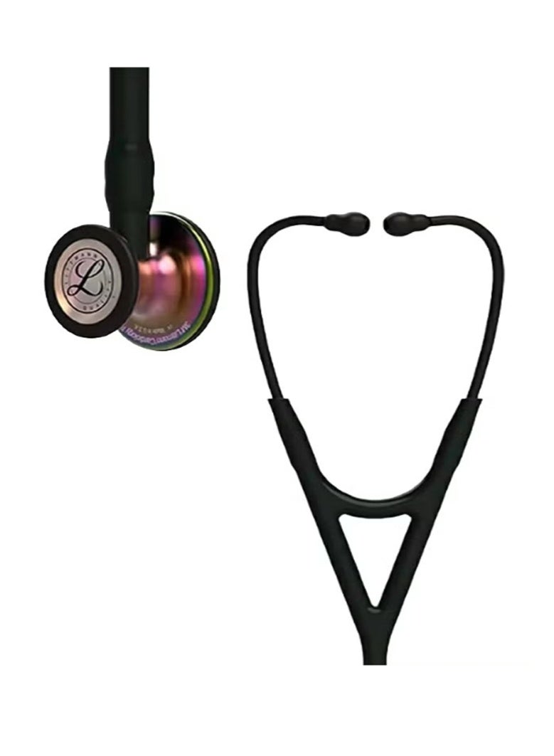 ثري أم ليتمان سماعة تشخيصية 3M™ Littmann® Cardiology IV™ مع نقش ليزر مجاني (أسود - قوس قزح 6165) - Image 1