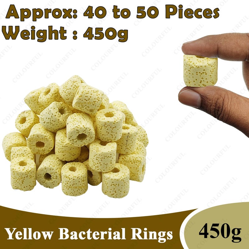 colourful - Aquarium Filter Media | Improved Water Quality and Healthy Fish Tanks (450g, Yellow Bacterial Rings) - Image 2