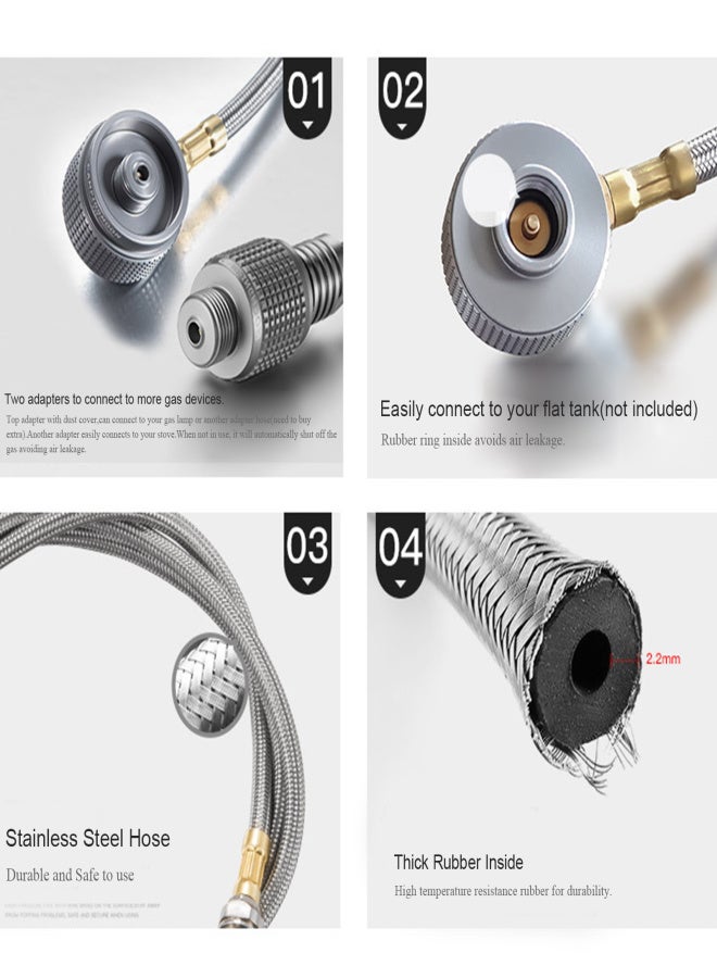 Campingmoon Gas Stove Adapter Hose with Fastener Base for Camping Cooking Picnic - Image 2