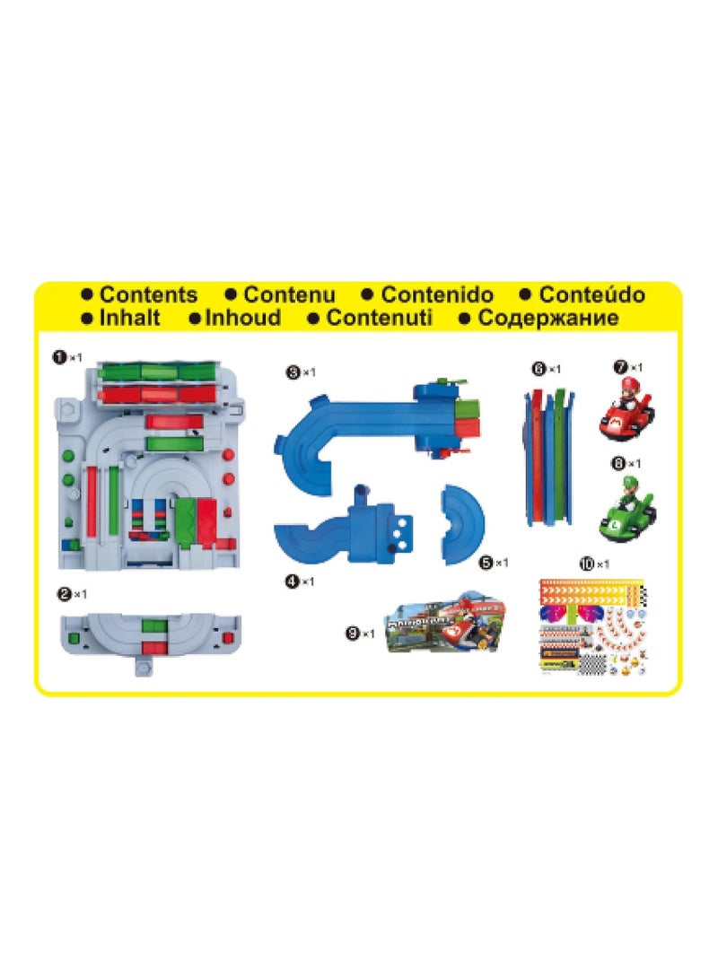 Epoch MARIO KART RACING DELUXE PLAYSET, RACE AROUND THE TRACK, 2 KART FIGURES INSIDE - Image 2