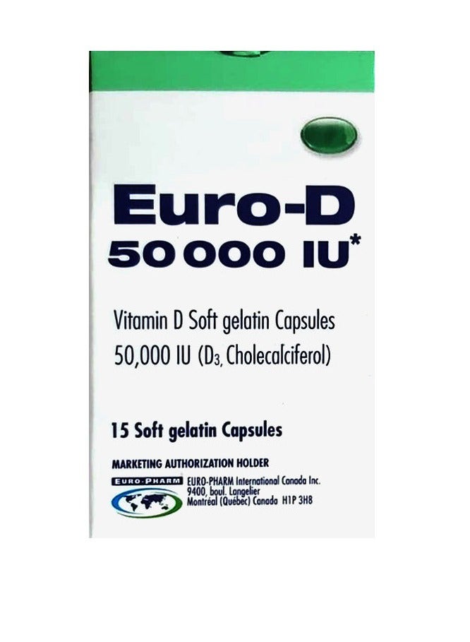 Euro Euro D 50000 IU Vitamin D 15 Soft Gelatin Capsule