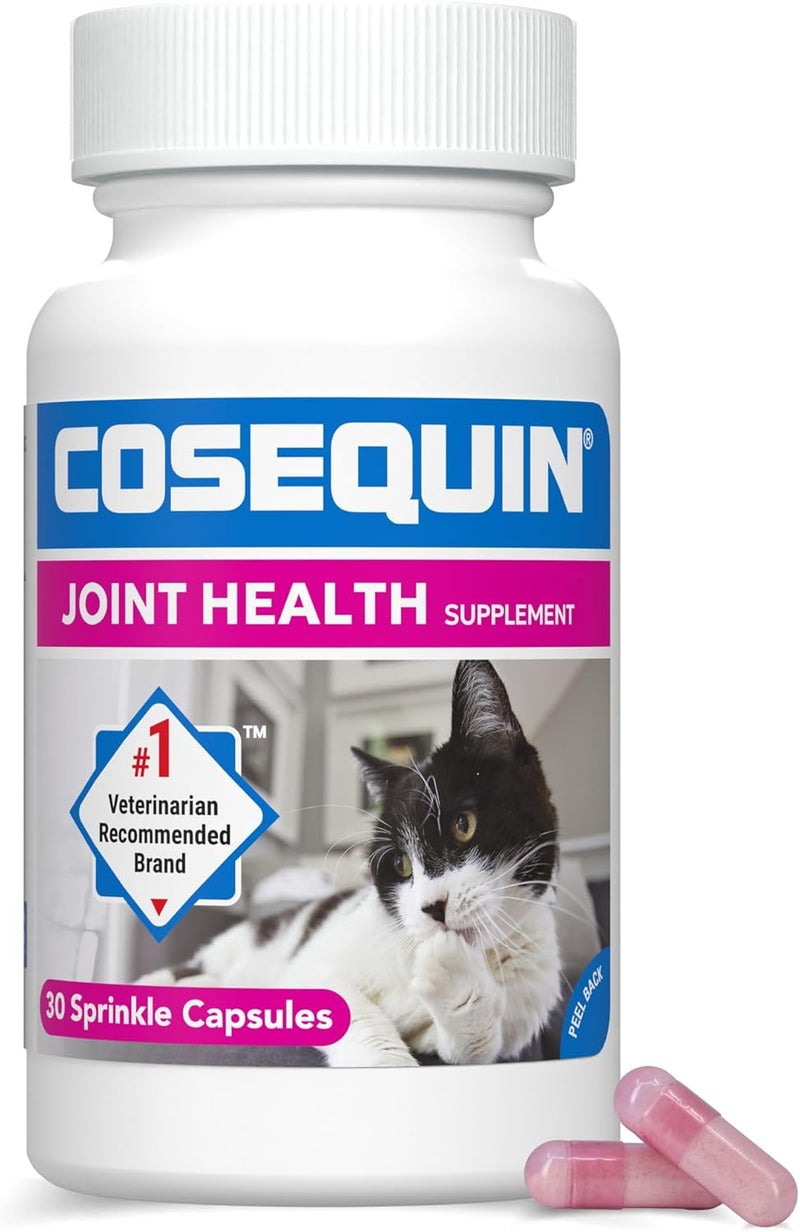 نيوتراماكس لابراتوريز مكمل صحة المفاصل Nutramax Cosequin للقطط - يحتوي على الجلوكوزامين والكوندرويتين، 30 كبسولة - Image 1