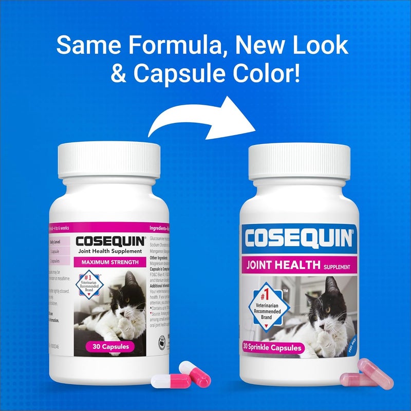 نيوتراماكس لابراتوريز مكمل صحة المفاصل Nutramax Cosequin للقطط - يحتوي على الجلوكوزامين والكوندرويتين، 30 كبسولة - Image 2