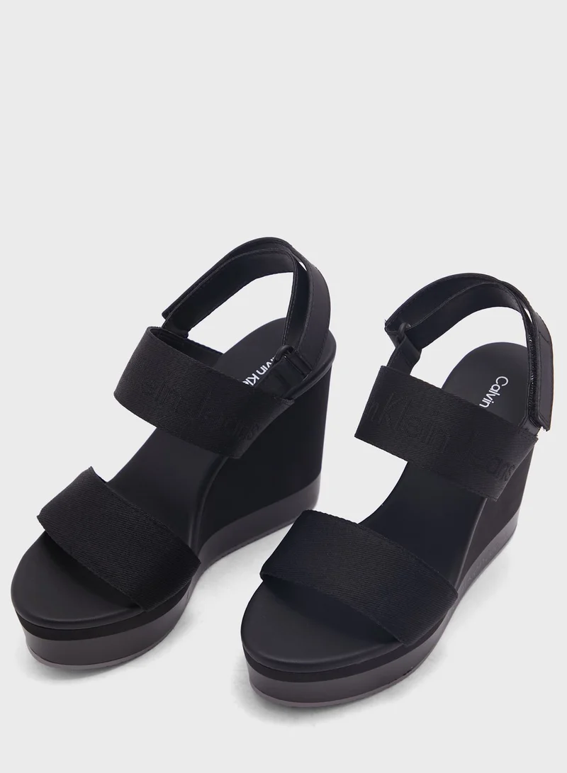 Calvin Klein Jeans Webbing Wedge Sandals