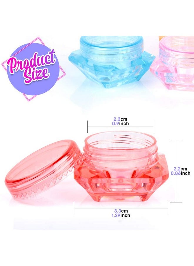 HNYYZL HNYYZL 40Pcs Cosmetic Containers,3 Gram Sample Empty Container Plastic Travel Pot Jar, for Eye Shadow Nails Powder Jewelry Earrings Lotion Cream Sample Make-up Storage(8 Colors, 3ML)  - Image 2