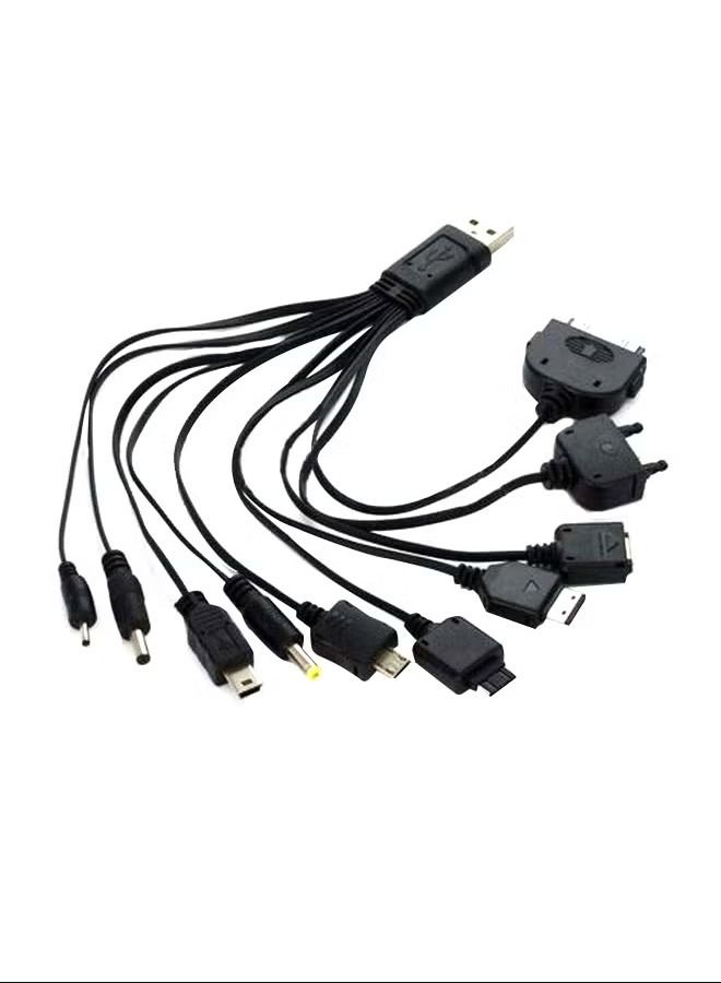 10-In-1 USB Charging Cable Black - Image 1