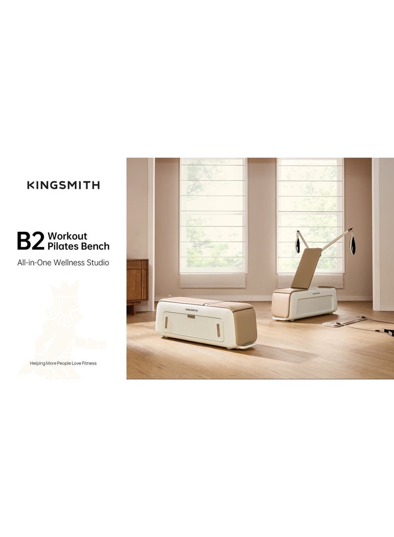 KINGSMITH FBB2C Multifunctional fitness Bench-Beige - Image 4