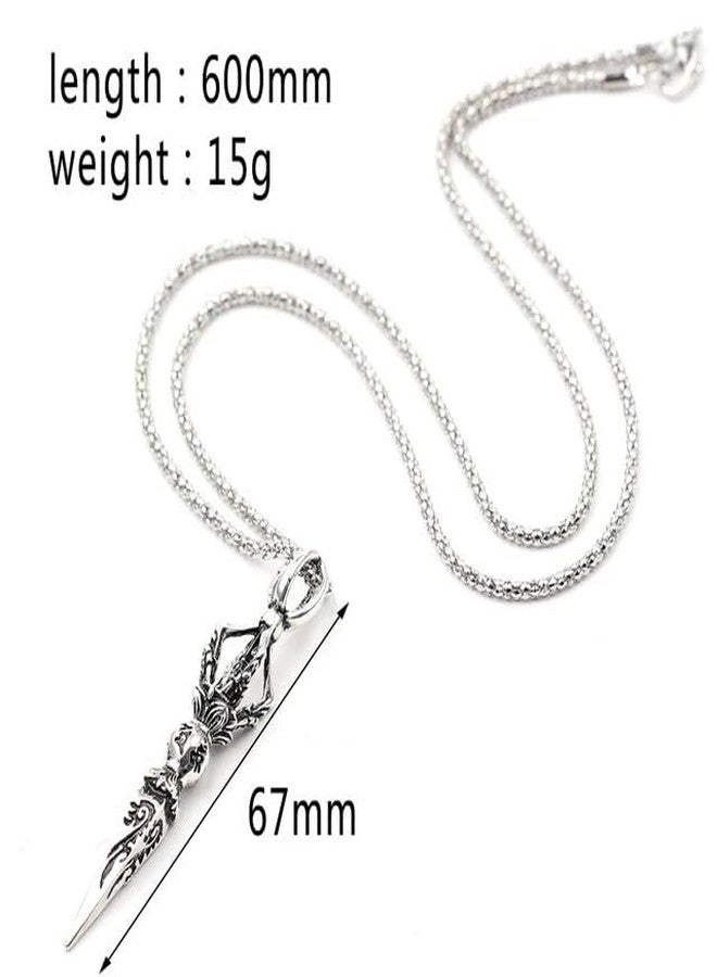 Gift Nest Intricately Designed Rhodium Vajra Pendant Necklace for mens & boys - Image 5