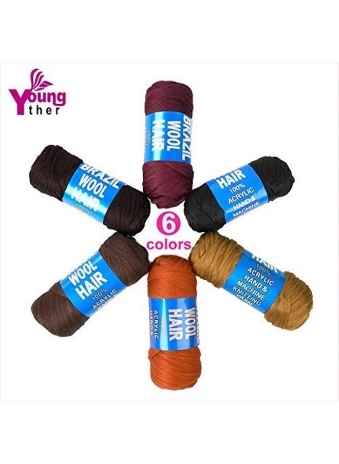 Youngther - 100% Brazilian Wool Hair Acrylic Yarn for African Hair Jumbo Braids/Senegalese Twist/Faux Locs/Wraps/Dreadlocks (2Roll, 350) - Image 1