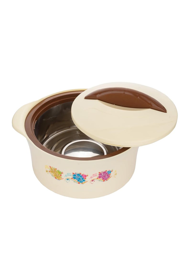Eagle Eagle Relish Inner Steel Casserole 2200 ml Ivory PU Insulated BPA Free Odour Proof Food Grade Easy to Carry Easy to Store Ideal for Chapatti Roti Curd Maker - Image 3