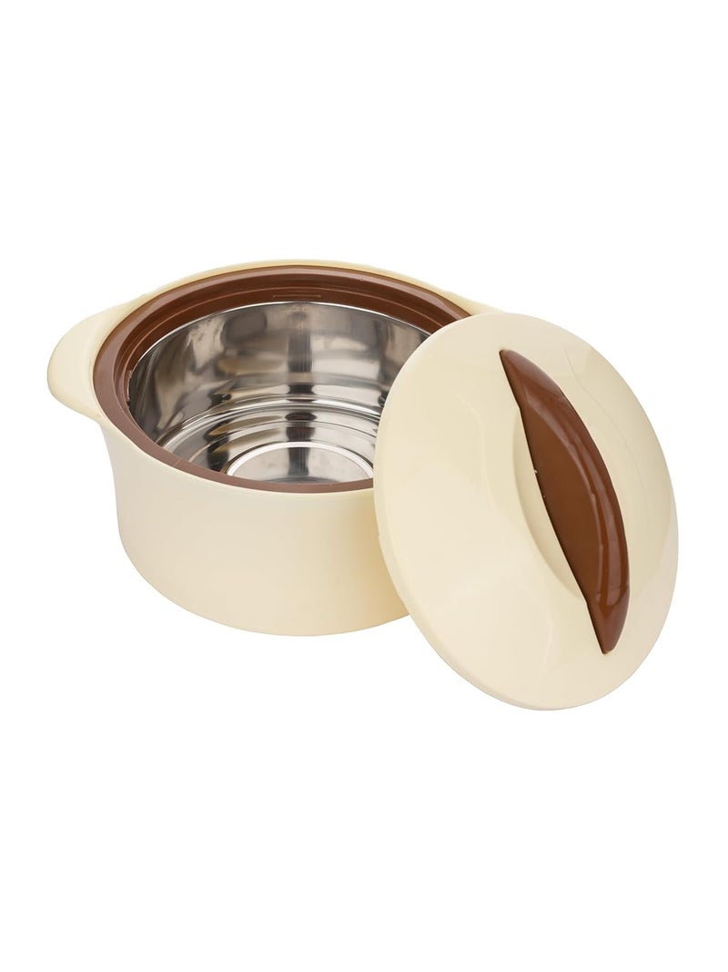 Eagle Eagle Relish Inner Steel Casserole 2200 ml Ivory PU Insulated BPA Free Odour Proof Food Grade Easy to Carry Easy to Store Ideal for Chapatti Roti Curd Maker - Image 4