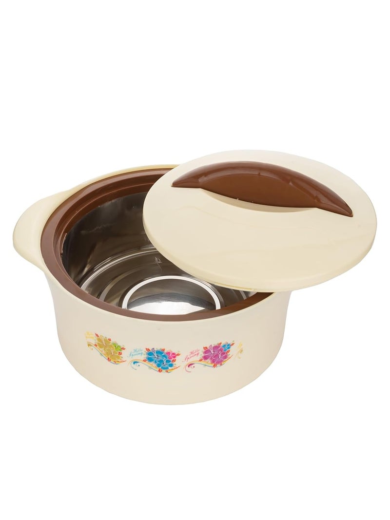 Eagle Eagle Relish Inner Steel Casserole 2200 ml Ivory PU Insulated BPA Free Odour Proof Food Grade Easy to Carry Easy to Store Ideal for Chapatti Roti Curd Maker - Image 5