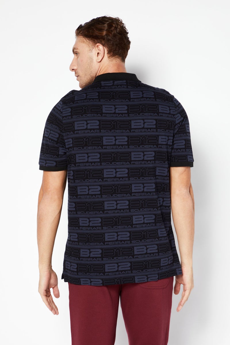 Puma x Scuderia Ferrari Men Sportswear Fit Short Sleeves Racing Polo Shirt, Black - Image 4