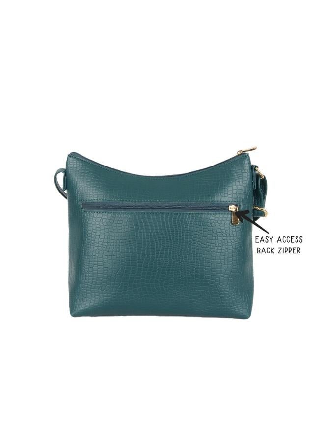 Baggit Women Green Sling Bag Medium Size | Ladies Stylish Casual Cross Body Purse Handbag - Image 4
