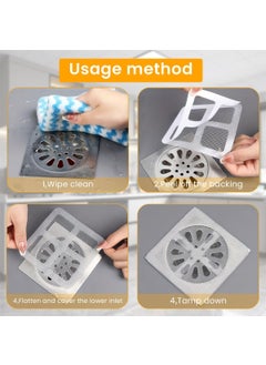 Cartxomy cartxomy Disposable Shower Drain Hair Catcher Drain Hair Catcher Waterproof Mesh Stickers for Bathroom Accessories Apartment Essentials for Kitchen Sink Bathtub 4 X 4  - Image 2