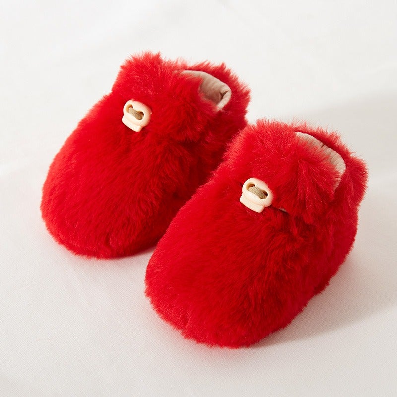 Wei Pu Xiao Lu Baby Winter Fleece Booties Soft Sole First Walkers Warm Non-Slip Shoes for Toddlers - Image 1