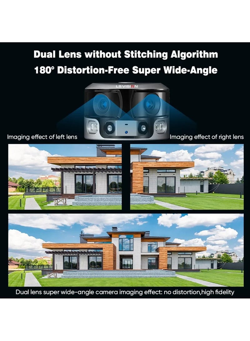 LS VISION 4K 180° Ultra Wide View Angle 4G Solar Security Camera Outdoor WIFI 4X Zoom Dual Lens PIR Human Detection CCTV Camera - Image 2