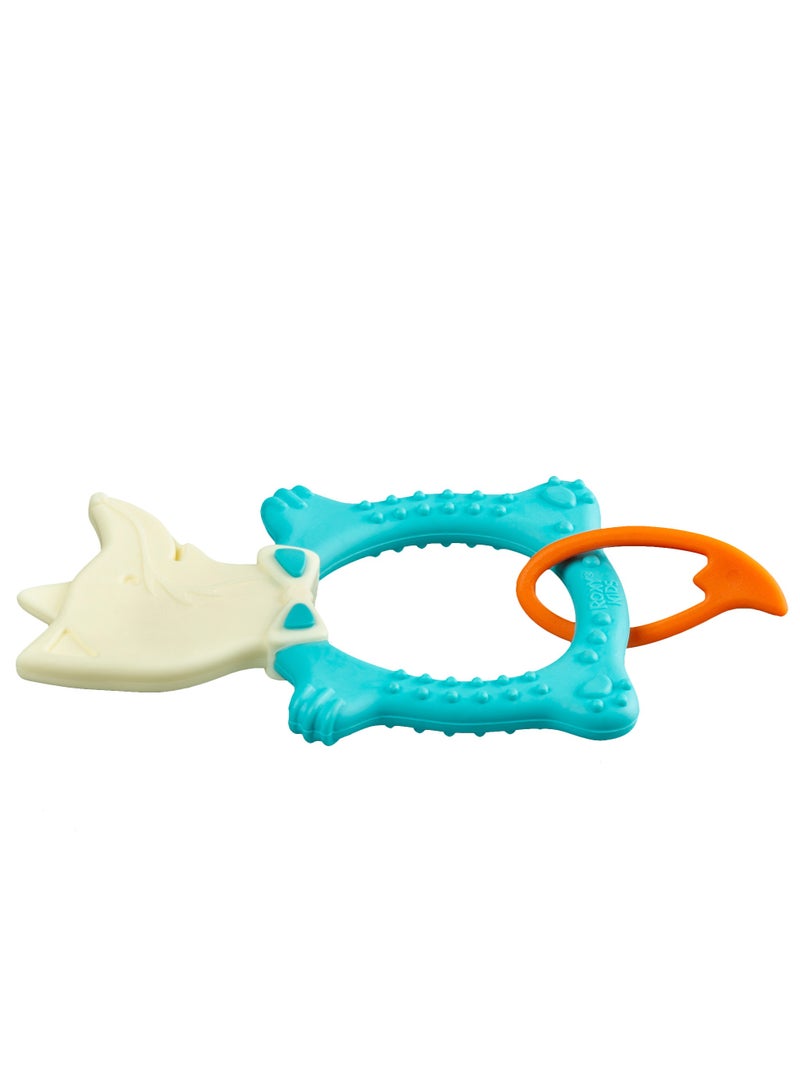 FOX Baby Teether Toy – Soft & Firm Zones for All Teething Stages, Easy to Hold, BPA-Free TPE & Polypropylene, Mint Color, from 4 Months - Image 4