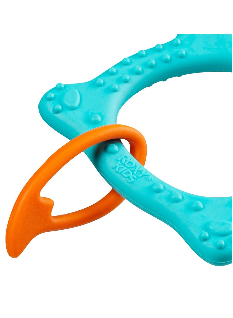FOX Baby Teether Toy – Soft & Firm Zones for All Teething Stages, Easy to Hold, BPA-Free TPE & Polypropylene, Mint Color, from 4 Months - Image 5
